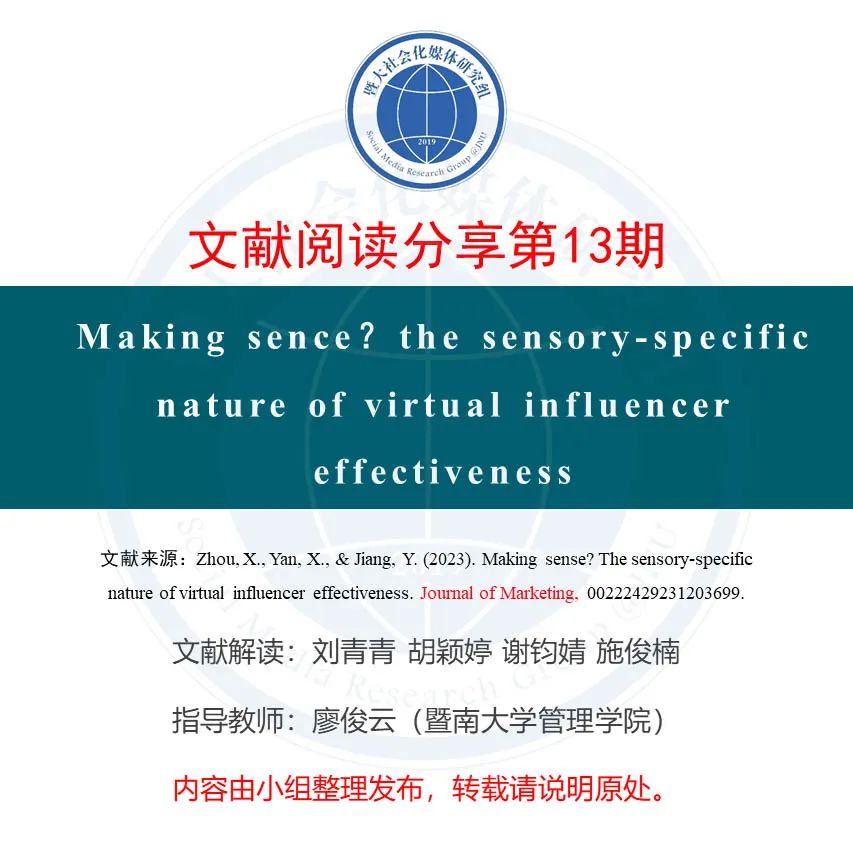 论文分享 | 虚拟网红代言如何影响消费者? 论文分享 | 虚拟网红代言如何影响消费者?